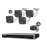 Kit CCTV TURBOHD 5 Megapixel DVR 4 Canales 4 Cámaras de 5 Megapixel con Micrófono Integrado 4 Cables 18 Metros Fuente de Poder Profesional B50-KIT-MIC - SILYMX