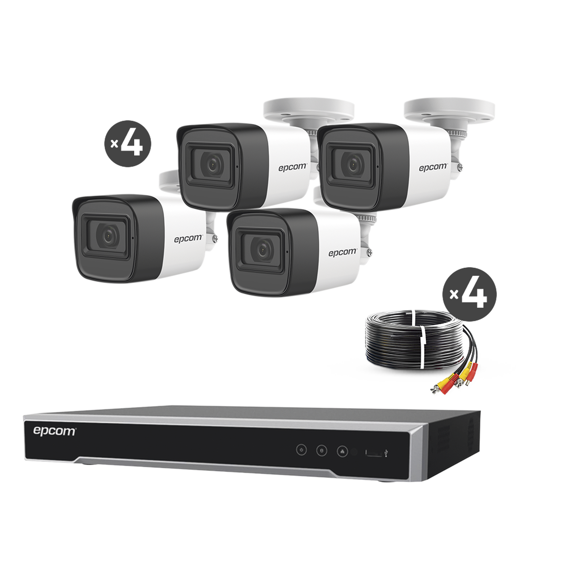 Kit CCTV TURBOHD 5 Megapixel DVR 4 Canales 4 Cámaras de 5 Megapixel con Micrófono Integrado 4 Cables 18 Metros Fuente de Poder Profesional B50-KIT-MIC - SILYMX
