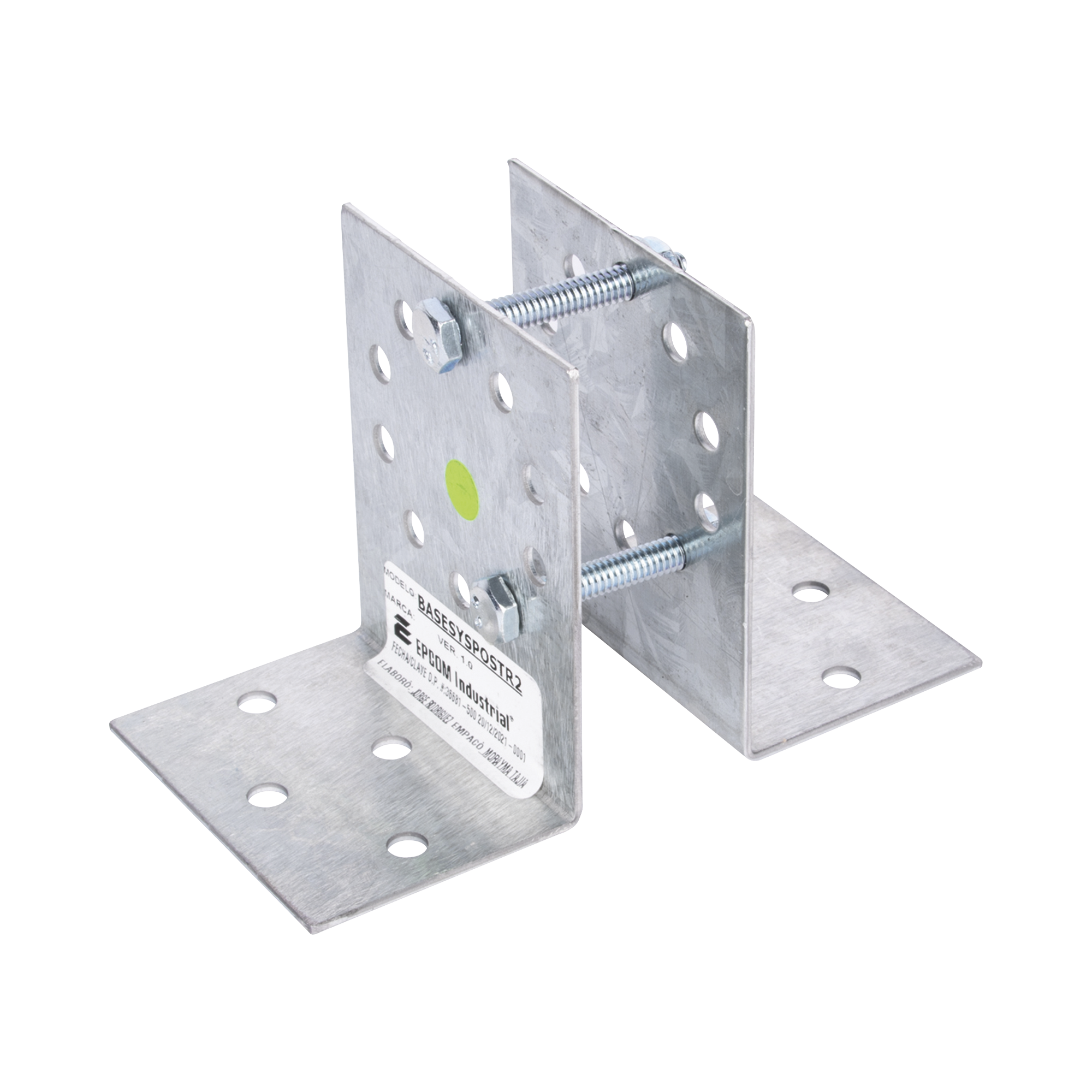 Base Multiposición para postes de paso o esquina en cercos electricos 100% Acero galvanizado BASESYSPOST-R2 - SILYMX