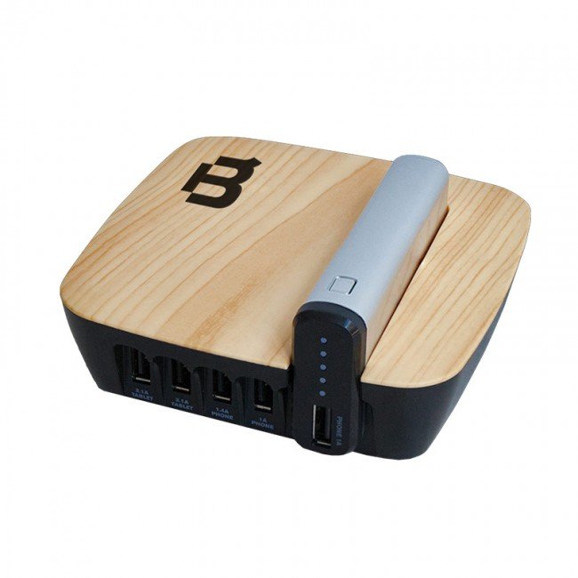 Base de Carga + Power Bank 4x USB 2.0, Plata EPBS6-4000/5V