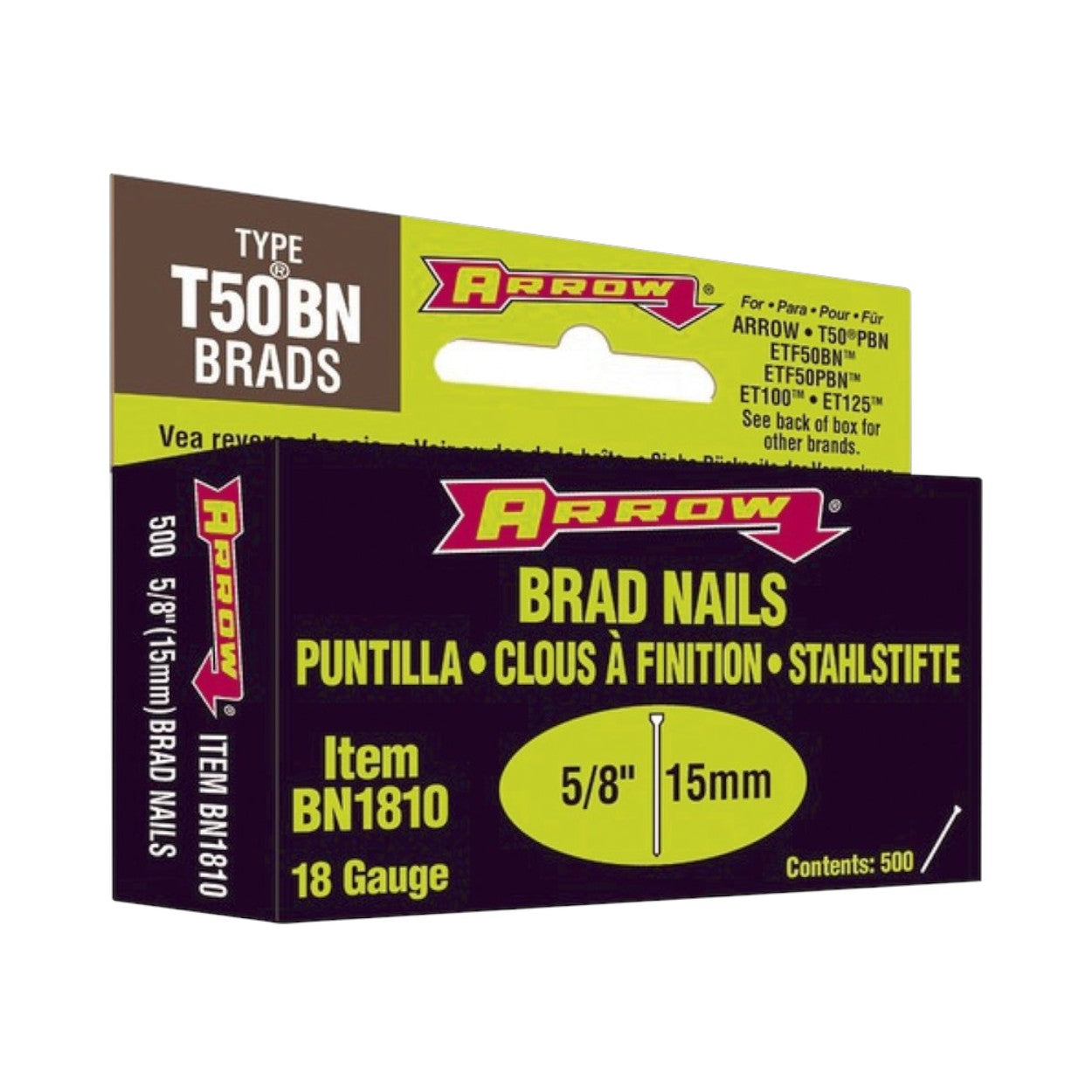 Clavo De 0.625 In Caja Con 500 Clavos Para Et225 Arrow BN-1810-US - SILYMX