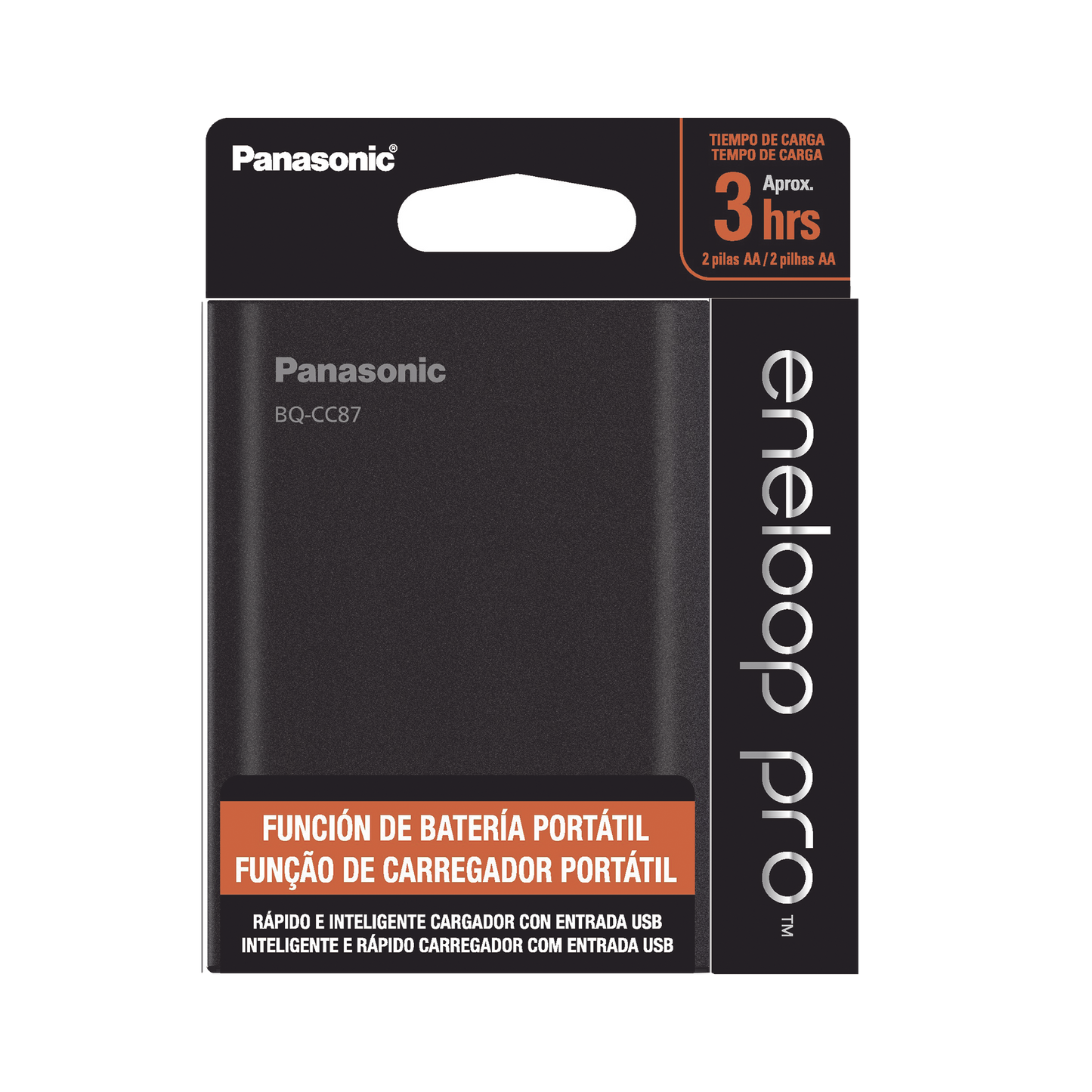 Cargador para baterías y power bank 2 en 1 carga individual y/o simultánea hasta 4 baterías (AA y AAA Ni-MH ) PANASONIC BQCCC87ABK - SILYMX