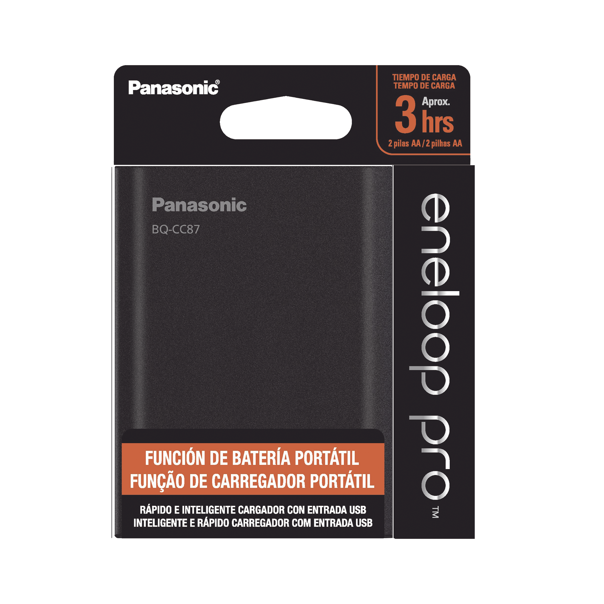 Cargador para baterías y power bank 2 en 1 carga individual y/o simultánea hasta 4 baterías (AA y AAA Ni-MH ) PANASONIC BQCCC87ABK - SILYMX