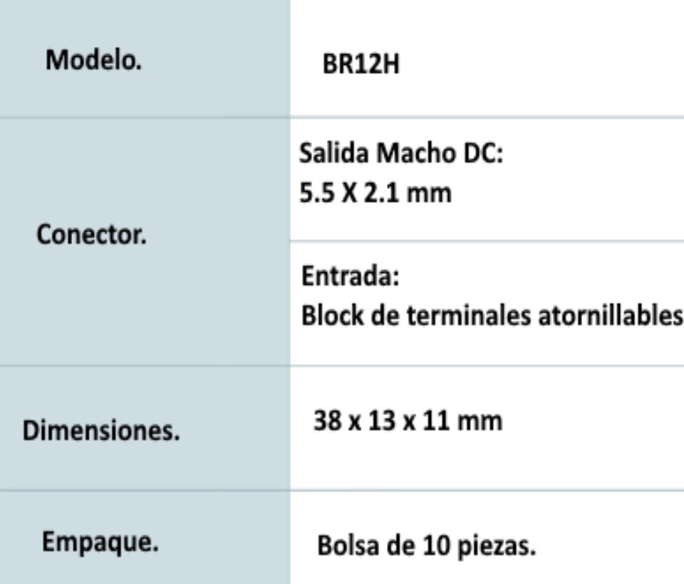 Bolsa de 10 Conectores Macho Para Alimentación de Camaras Terminales Tipo Tornillo Positivo y Negativo Resistente a la Oxidación SAXXON PSUBR12H - SILYMX