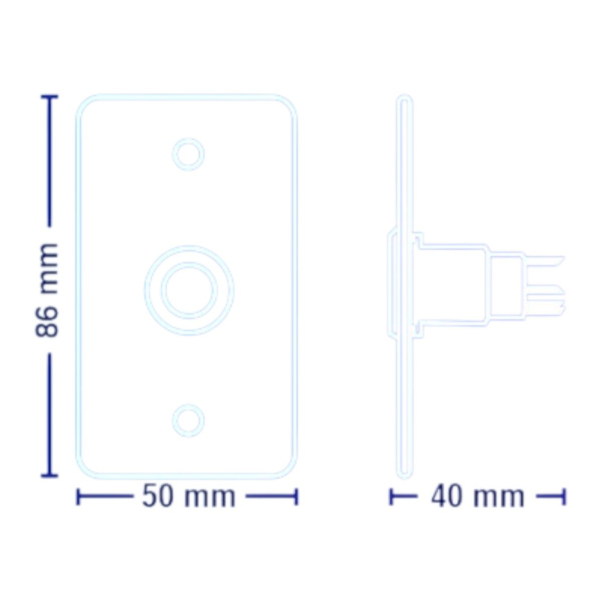 Botón de Salida Mecánico, Indicador LED Azul Acero Inoxidable PBK-814B(LED) - SILYMX