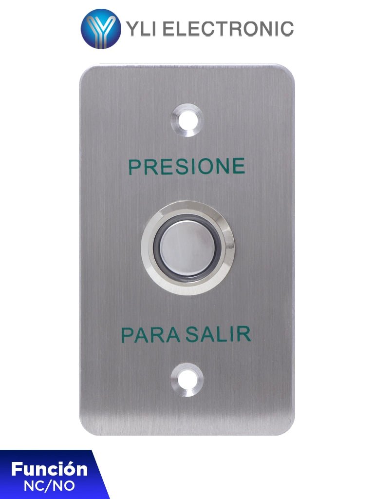 Botón de Salida Mecánico, Indicador LED Azul Acero Inoxidable PBK-814B(LED) - SILYMX