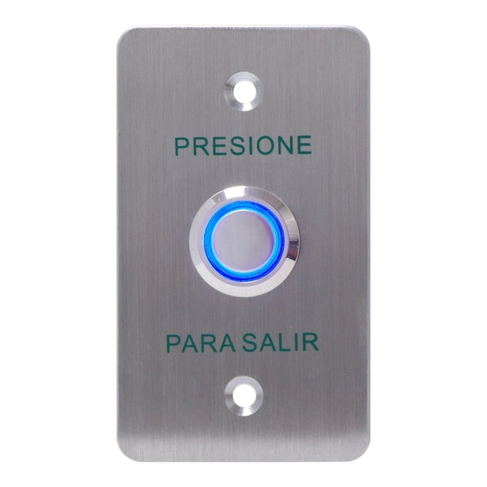 Botón de Salida Mecánico, Indicador LED Azul Acero Inoxidable PBK-814B(LED) - SILYMX