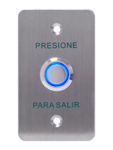 Botón de Salida Mecánico, Indicador LED Azul Acero Inoxidable PBK-814B(LED) - SILYMX