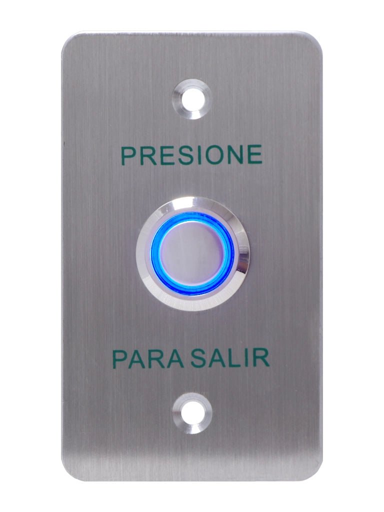 Botón de Salida Mecánico, Indicador LED Azul Acero Inoxidable PBK-814B(LED) - SILYMX