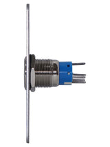 Botón de Salida Mecánico, Indicador LED Azul Acero Inoxidable PBK-814B(LED) - SILYMX