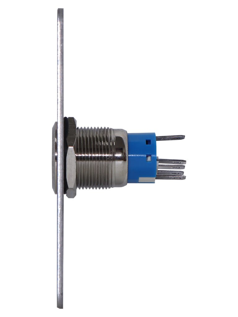 Botón de Salida Mecánico, Indicador LED Azul Acero Inoxidable PBK-814B(LED) - SILYMX