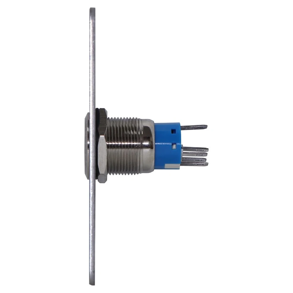 Botón de Salida Mecánico, Indicador LED Azul Acero Inoxidable PBK-814B(LED) - SILYMX
