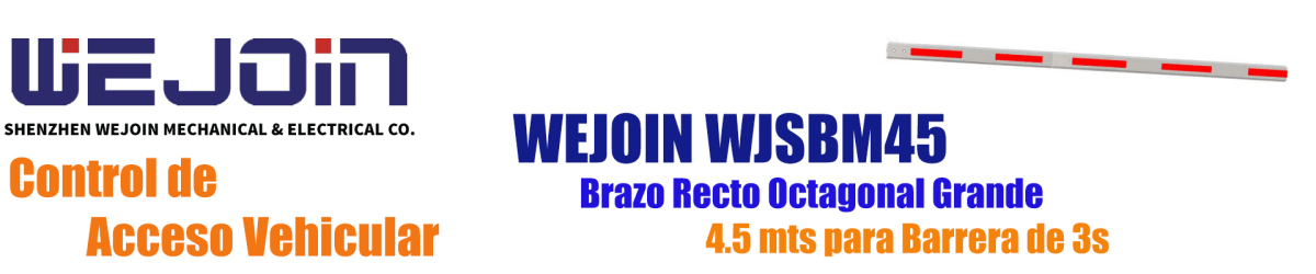 Brazo de reemplazo recto de 4.5 metros para barrera Wejoin de 3 segundos WJSBM45 - SILYMX