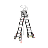 Escalera de Fibra de Vidrio con Jaula de 8'-14' 2.44 - 4.27 m. Con Ajuste en Ruedas RATCHET Leveler  CAGE8FTR - SILYMX