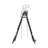 Escalera de Fibra de Vidrio con Jaula de 8'-14' 2.44 - 4.27 m. Con Ajuste en Ruedas RATCHET Leveler  CAGE8FTR - SILYMX