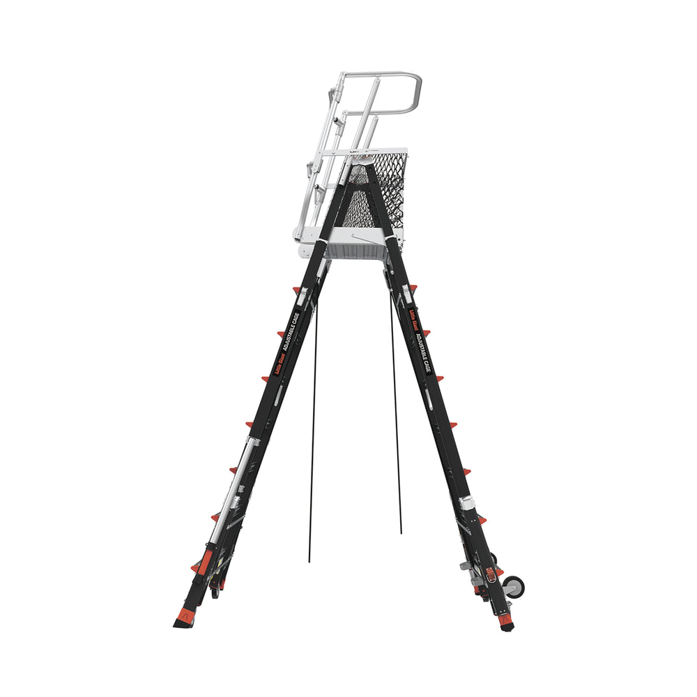 Escalera de Fibra de Vidrio con Jaula de 8'-14' 2.44 - 4.27 m. Con Ajuste en Ruedas RATCHET Leveler  CAGE8FTR - SILYMX