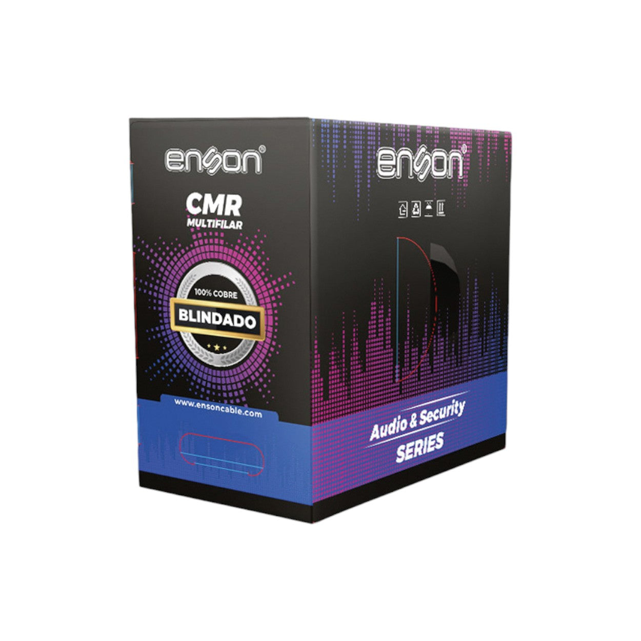 Bobina de cable 4x18 awg para Audio y Seguridad ENSON EPRO-5302F · 4C/18AWG · 100% Cobre · Blindado · CMR · UL · 305 Metros - SILYMX