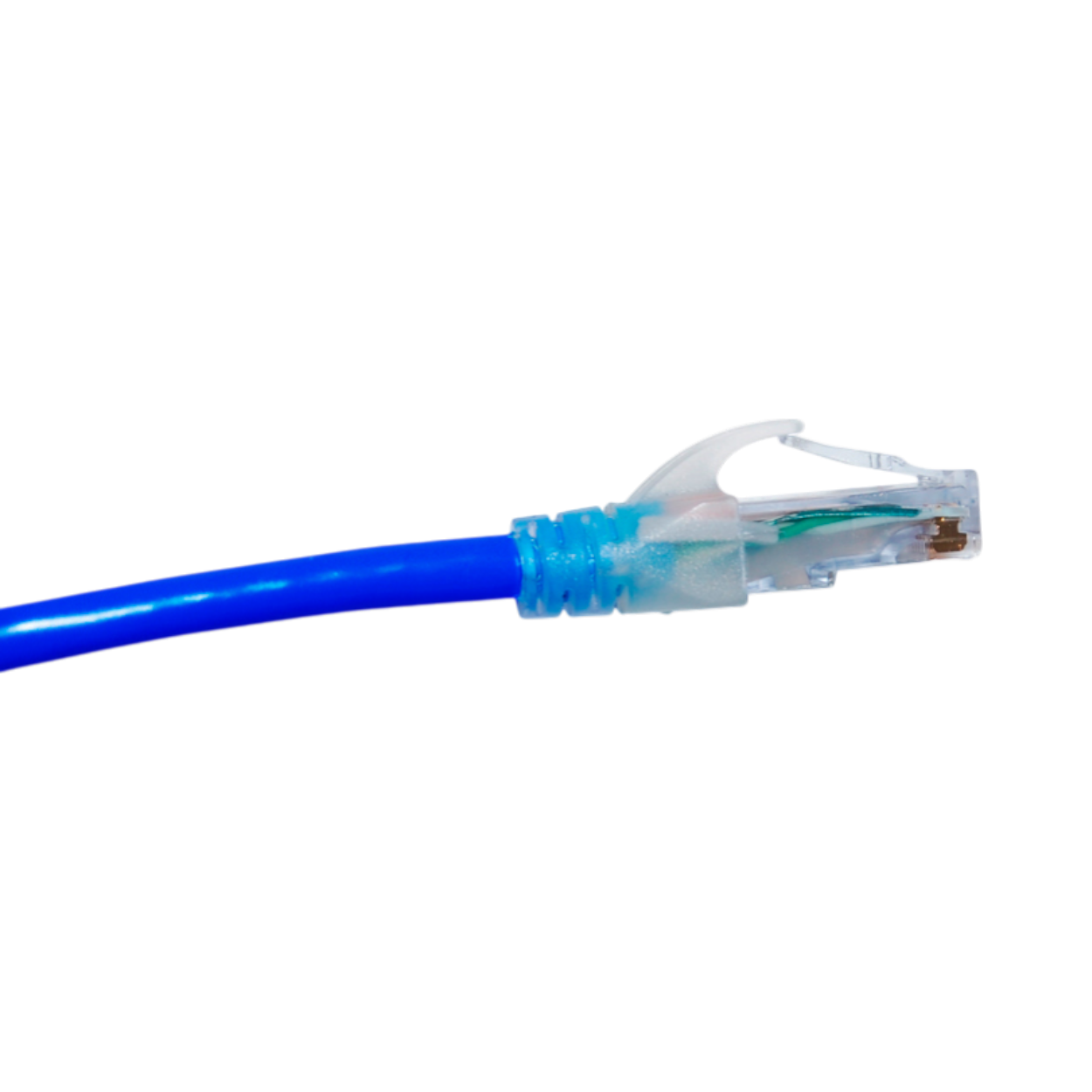 Cable Patch Cord Belden Cat6+ RJ45 macho azul de 1.2 metros para conexiones de red confiables y rápidas.