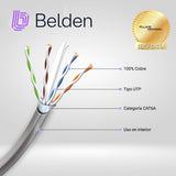 Bobina de Cable UTP Cat6a Belden CMR Riser Gris 500MHz 305 Metros 10GXW12 0081000 - SILYMX