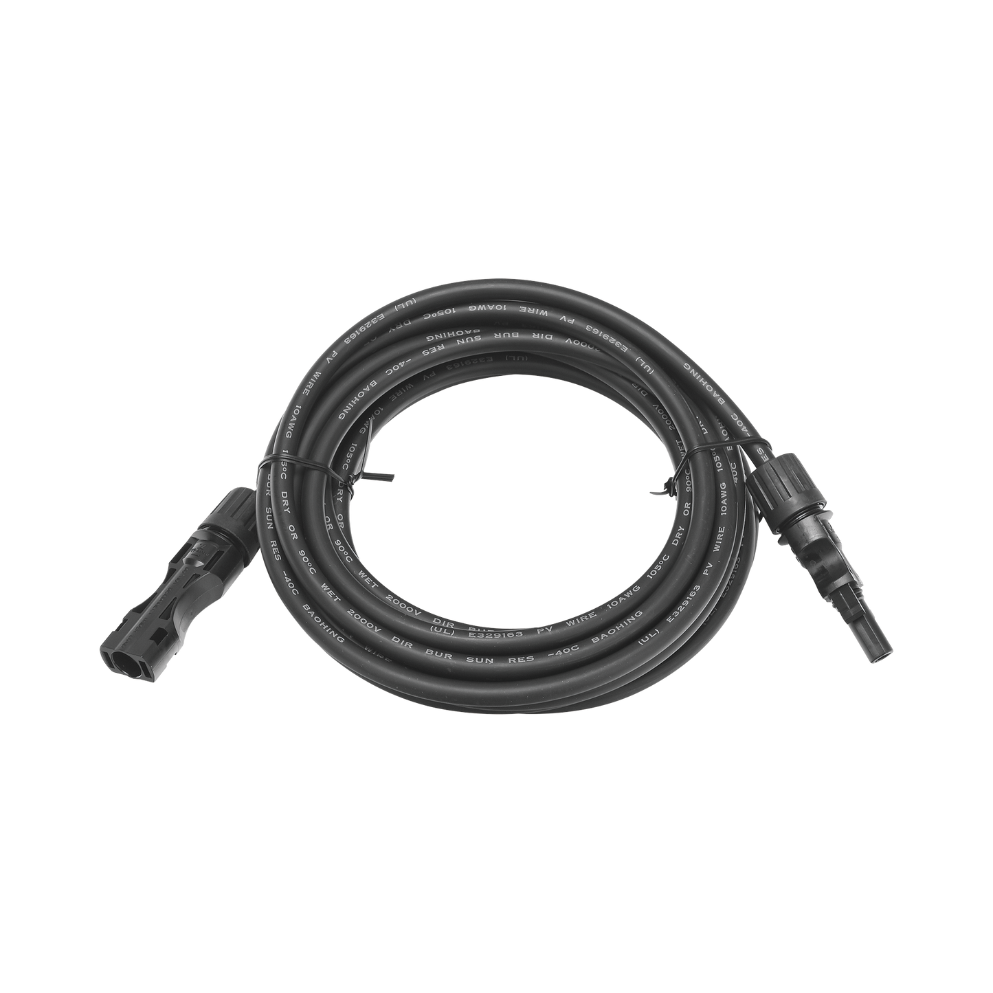 Cable Fotovoltaico 2.5 m Negro Calibre 10 AWG con Terminales MC4 en Ambos Extremos EPCOM POWERLINE CBLMC42P5MBLKV2