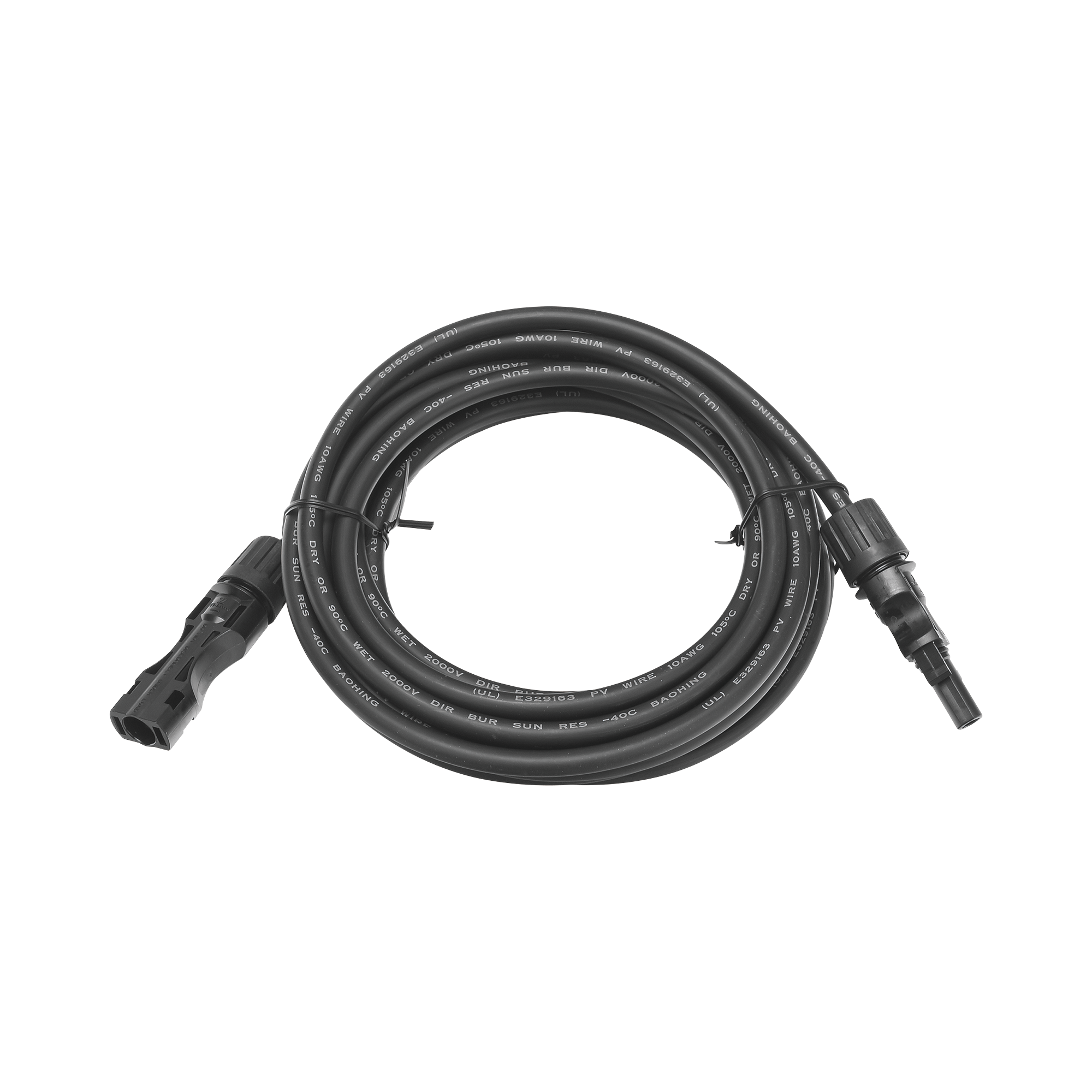 Cable Fotovoltaico 2.5 m Negro Calibre 10 AWG con Terminales MC4 en Ambos Extremos EPCOM POWERLINE CBLMC42P5MBLKV2