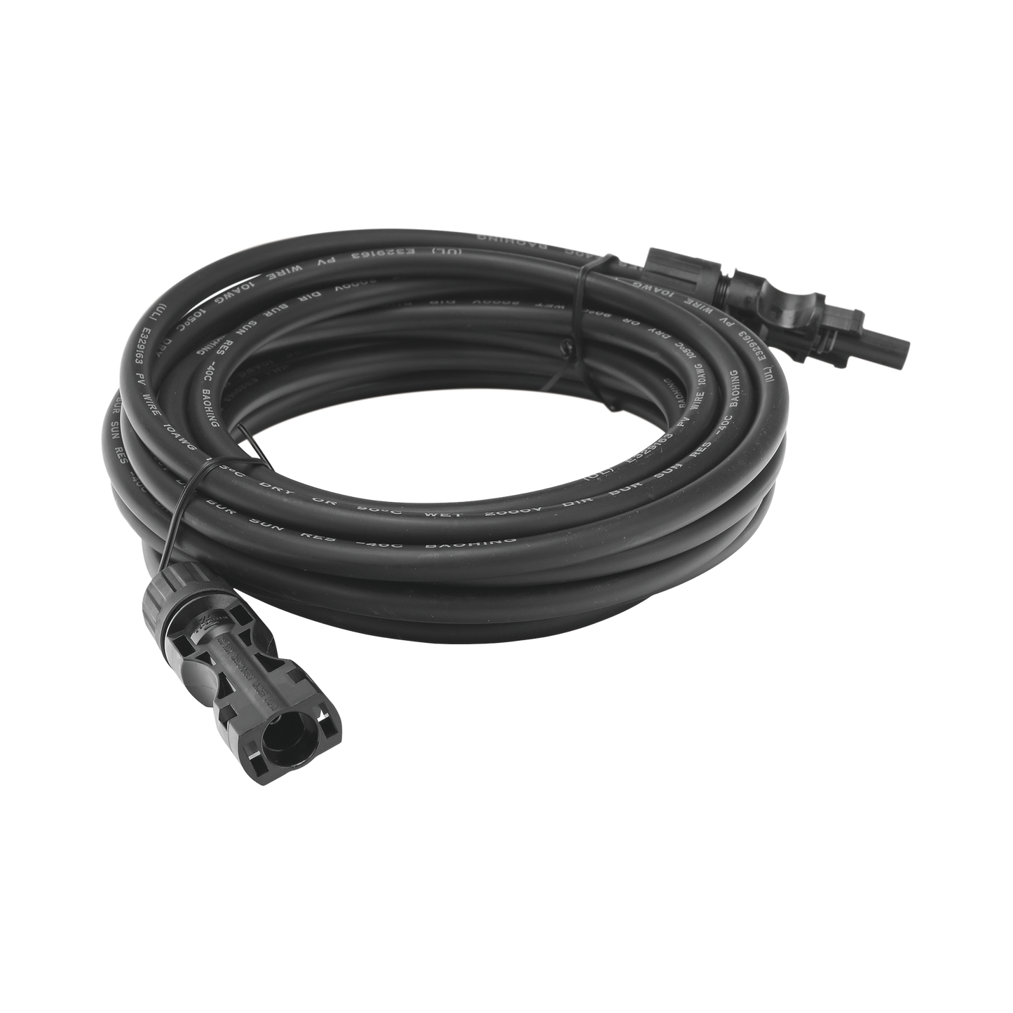 Cable Fotovoltaico 2.5 m Negro Calibre 10 AWG con Terminales MC4 en Ambos Extremos EPCOM POWERLINE CBLMC42P5MBLKV2