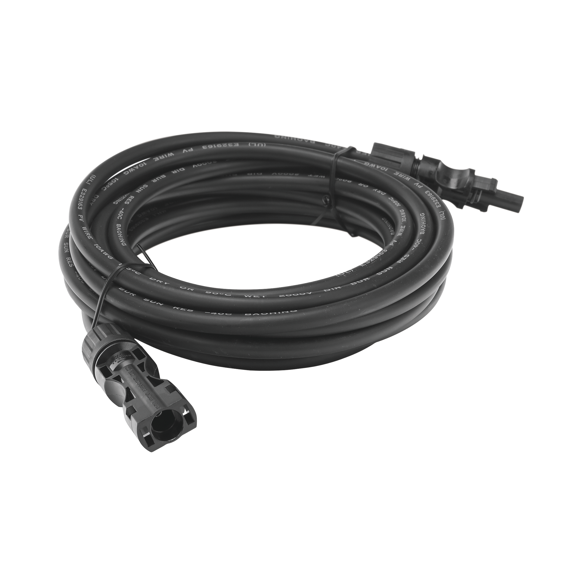 Cable Fotovoltaico 2.5 m Negro Calibre 10 AWG con Terminales MC4 en Ambos Extremos EPCOM POWERLINE CBLMC42P5MBLKV2
