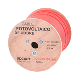 Carrete de 500 Metros Cable Fotovoltaico Rojo  Material COBRE 6mm² (10AWG) 2000 Vcc EPCOM POWERLINE CBL-PV-10R/500 - SILYMX