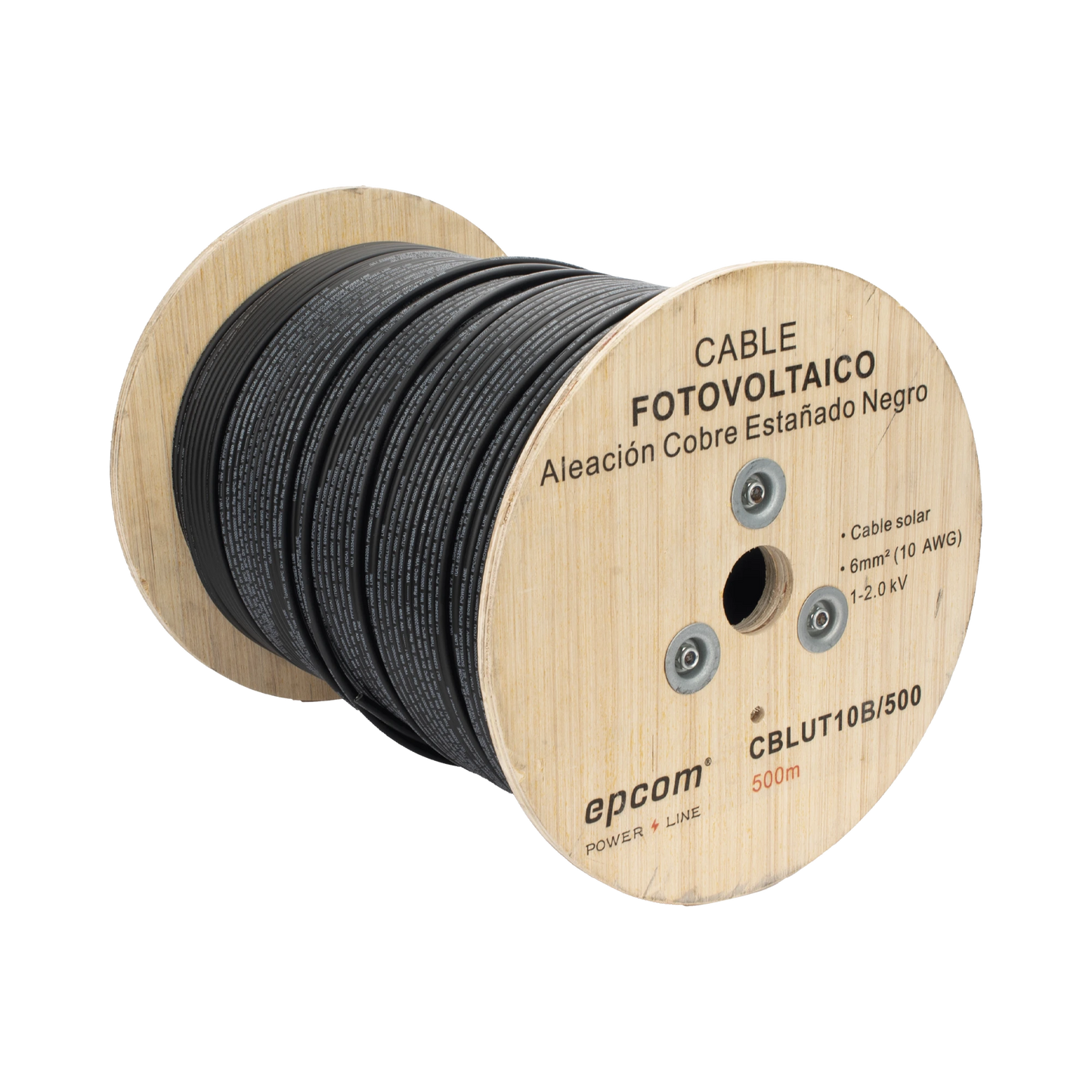 Cable Fotovoltaico 500m 6mm² 10 AWG 2000V Cobre Estañado UL TUV Epcom Powerline CBL-UT-10B/500