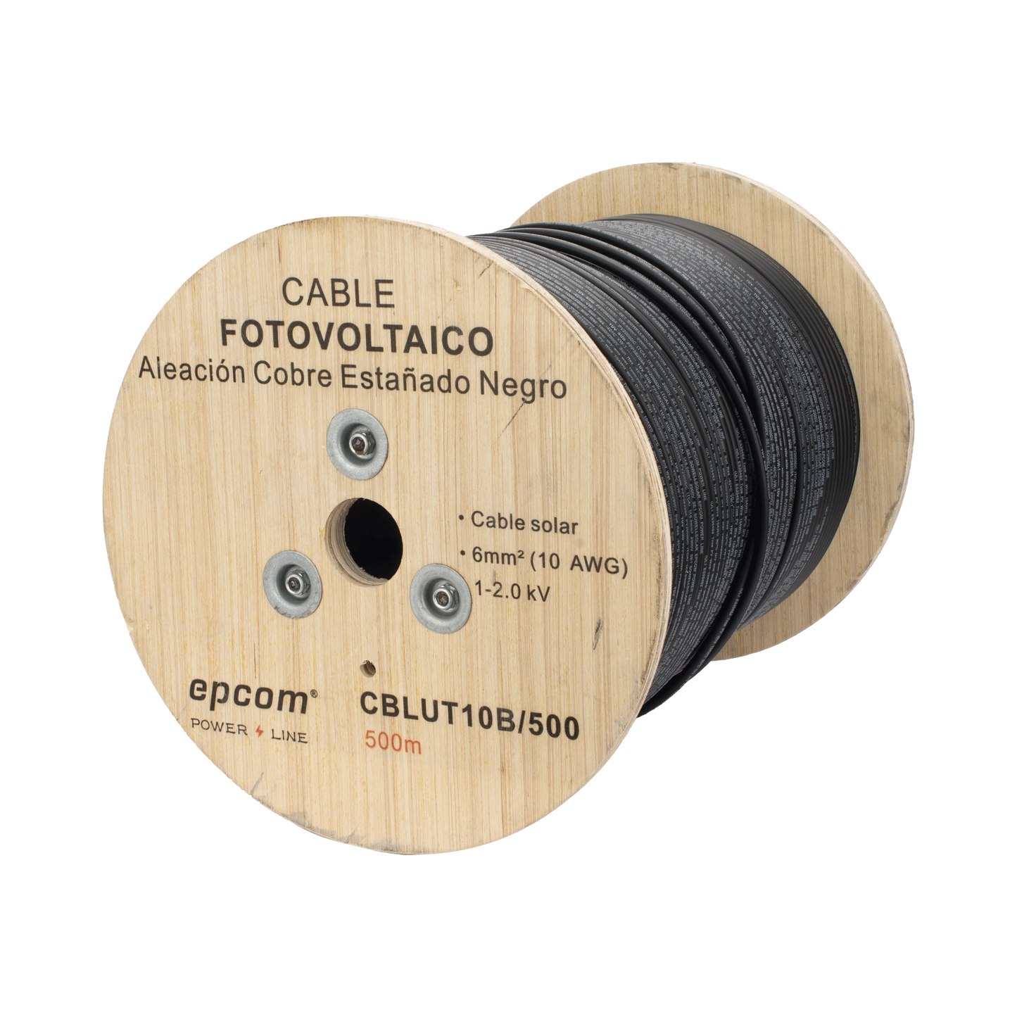 Cable Fotovoltaico 500m 6mm² 10 AWG 2000V Cobre Estañado UL TUV Epcom Powerline CBL-UT-10B/500