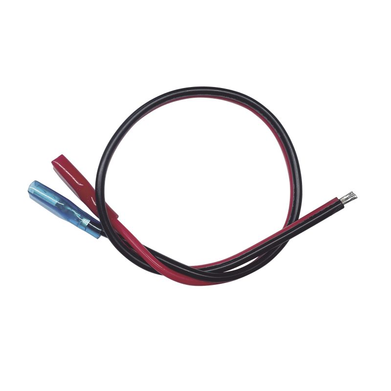 Cables en paquete dual cable rojo y negro 30 cm terminal F1 en un extremo puntas libres en el otro Conexión a baterías de respaldo EPCOM POWERLINE CBRNF1P30D - SILYMX