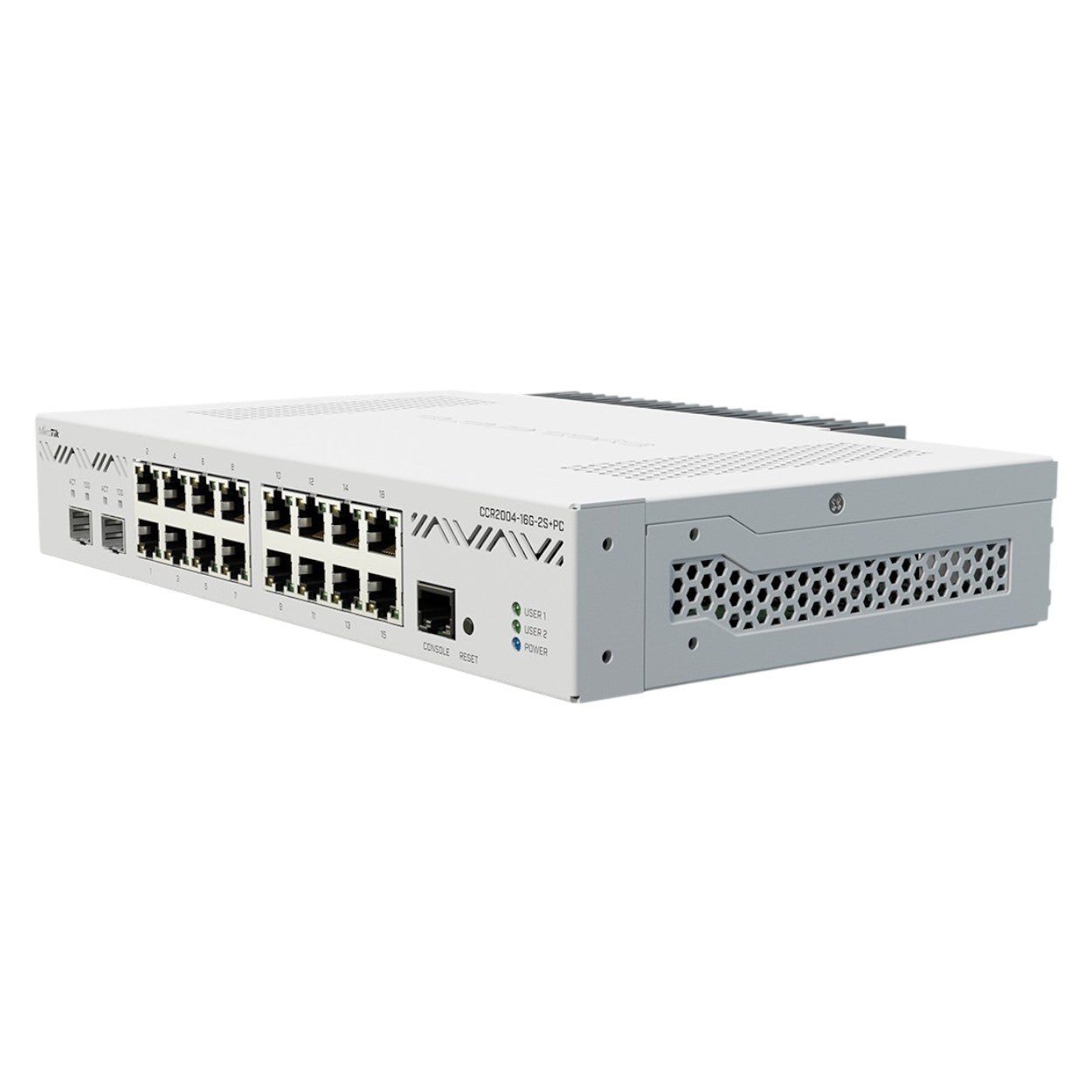 Router Mikrotik Fast Ethernet Alámbrico 16 Puertos Rj-45 CCR2004-16G-2S+PC - SILYMX