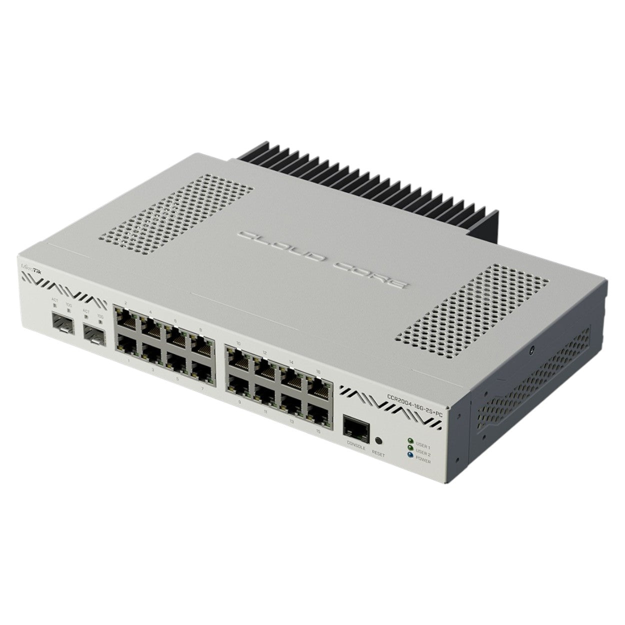 Router Mikrotik Fast Ethernet Alámbrico 16 Puertos Rj-45 CCR2004-16G-2S+PC - SILYMX
