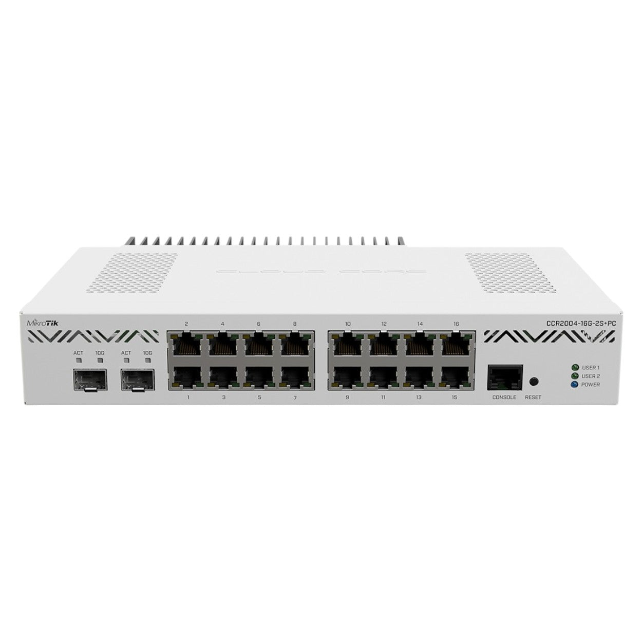 Router Mikrotik Fast Ethernet Alámbrico 16 Puertos Rj-45 CCR2004-16G-2S+PC - SILYMX