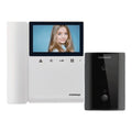 Kit de videoportero Commax a color con monitor de 4.3 pulgadas y auricular, frente de calle comunicación con audio y video función de apertura de puerta no requiere configuración C1 NOV CDV43K2-DRC4LN