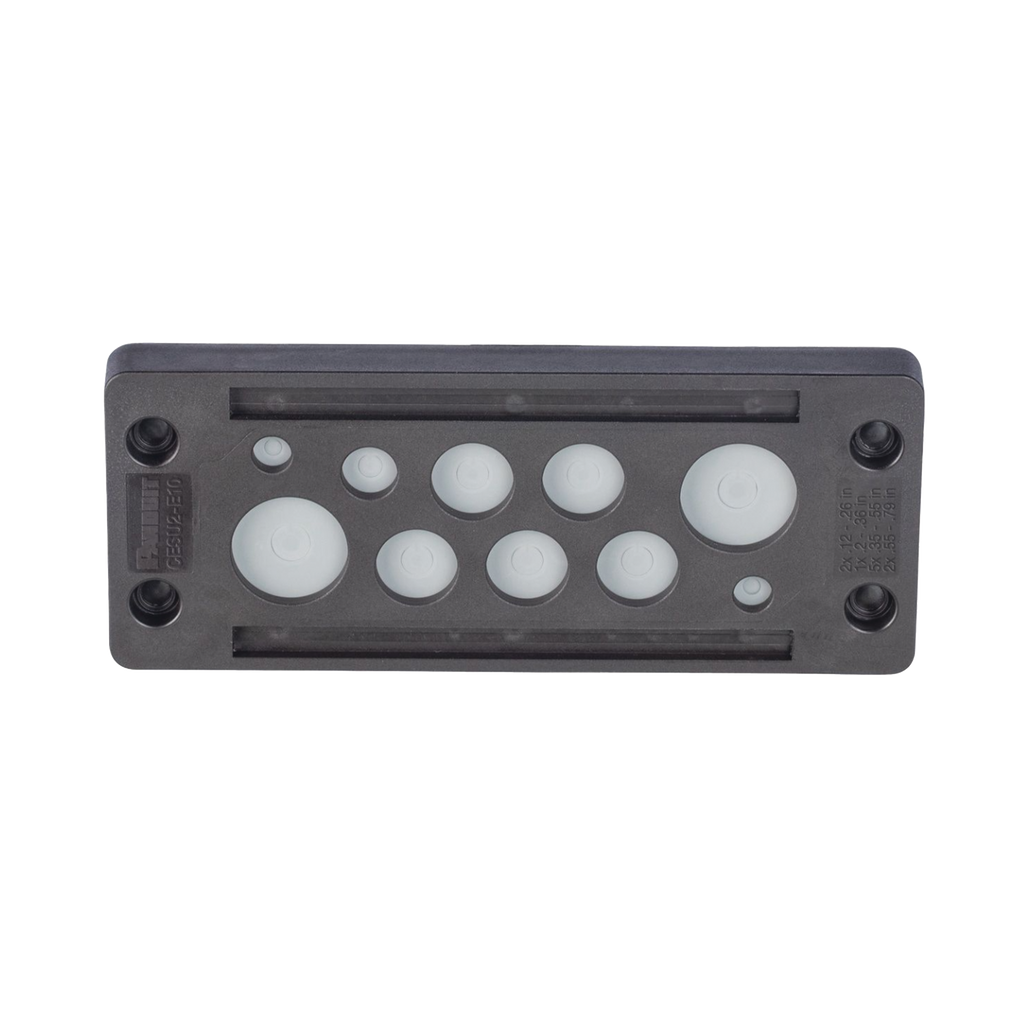 Pasacable de 10 Orificios de Marco Rectangular, IP65, 4.41" X 1.42", para Cables no Terminados, Color Negro PANDUIT CESU2-E10 - SILYMX