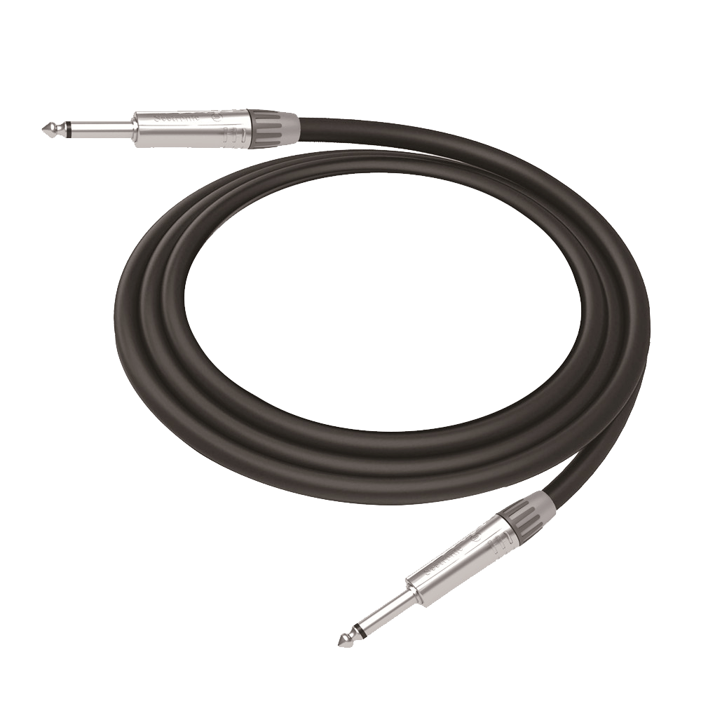 Cable de Audio Plug 1/4 in a Plug 1/4 in Mono Carcasa Cromada Conectores Seetronic Ideal para Instrumentos Longitud 3m CGT-PM-PM-L-3M - SILYMX