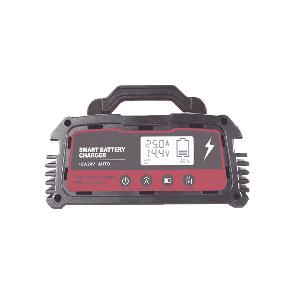 Cargador de Baterías Inteligente 12 o 24 Vcc 25 A Display LCD CHR-80 - SILYMX