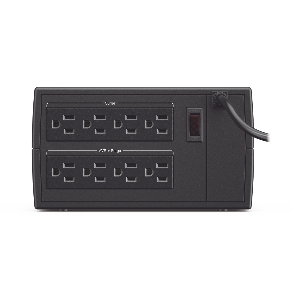 Regulador De Voltaje de 2000VA/1000W Entrada NEMA 5-15P Con 8 Salidas NEMA 5-15R y Supresión de Picos a 245 Joules - SILYMX