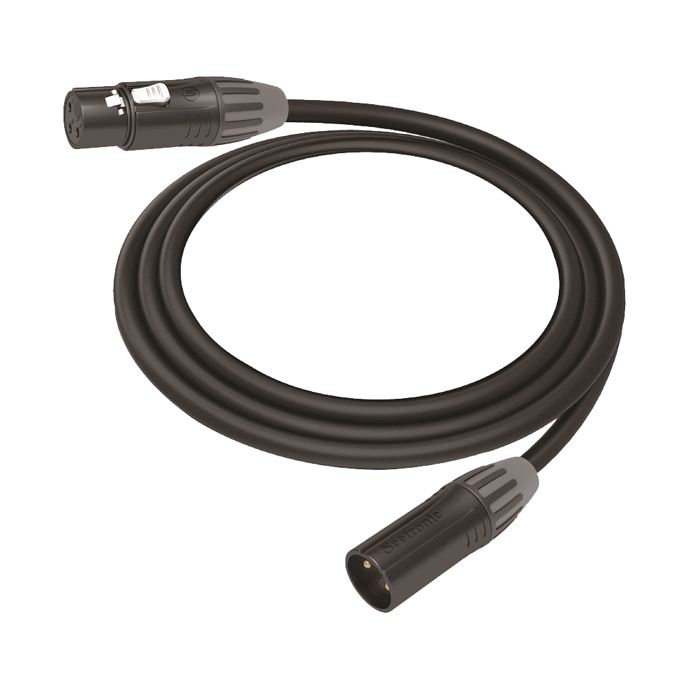 Cable XLR 3 polos Conector Hembra-Macho Serie M Carcasa Negra Contactos Dorados Ideal para Microfonía Longitud 10m CMC-MF3-MM3-L-10M - SILYMX