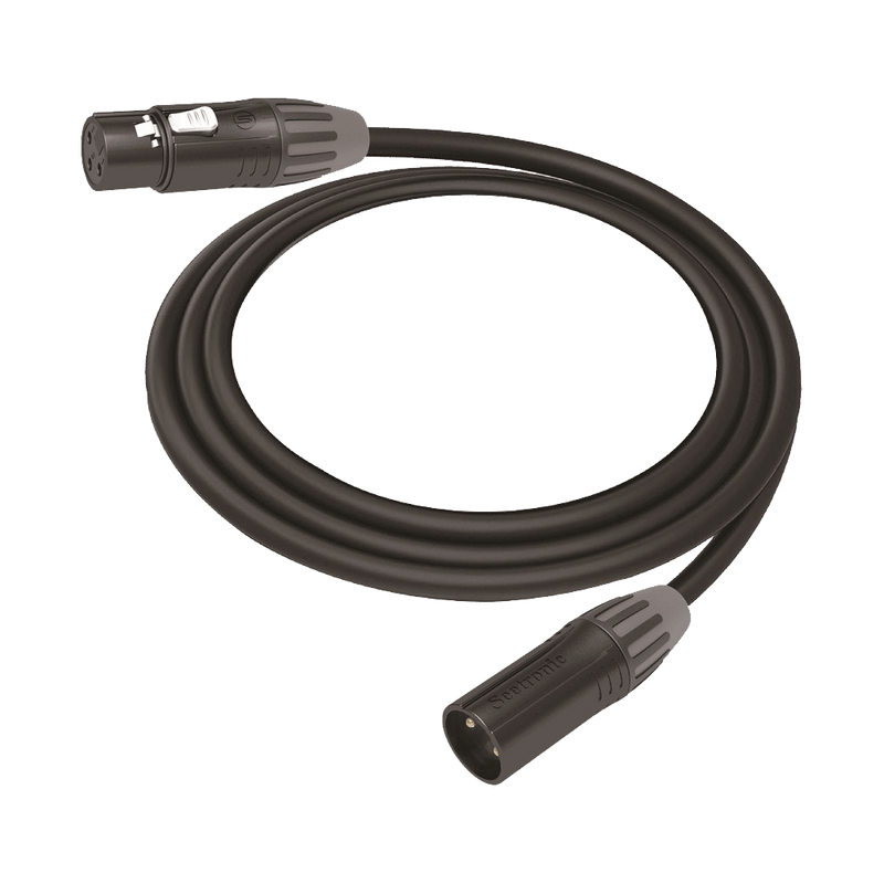 Cable XLR 3 polos Conector Hembra-Macho Serie M Carcasa Negra Contactos Dorados Ideal para Microfonía Longitud 5m CMC-MF3-MM3-L-5M - SILYMX