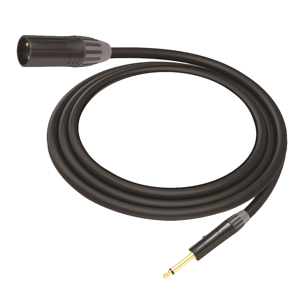Cable de Audio XLR 3 Polos Macho a Plug 1/4 in mono Conector Seetronic Serie M SCMF3 MP2X Longitud 5m CMC-MM3-PM-L-5M - SILYMX
