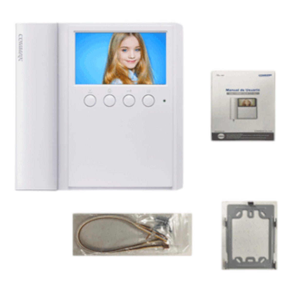 Monitor de 4.3 pulgadas con auricular conexión a 4 hilos con frentes de calle residencial DRC40K y departamental CMP4BCT para solución departamental Modum CMV-43A - SILYMX