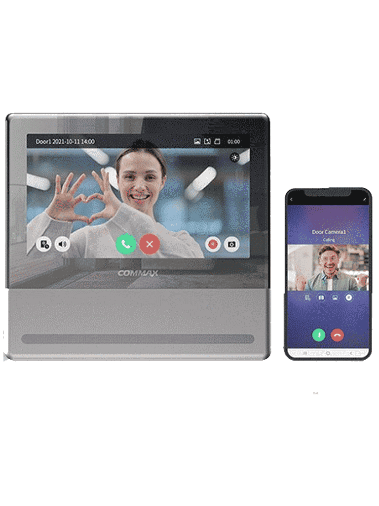 Monitor Touch para videoportero 7 pulgadas diseño slim WiFi App Hey Commax compatible con Android & iOS Memoria SD Compatible con frentes de calle Commax C1 CMV-70MX - SILYMX