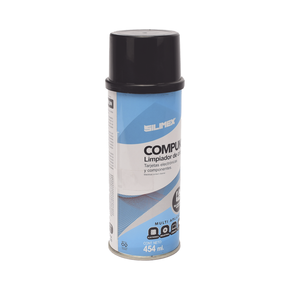 Limpiador desengrasante en aerosol dieléctrico, para tarjetas electrónicas y circuitos, bote 454 ml COMPUKLIN - SILYMX