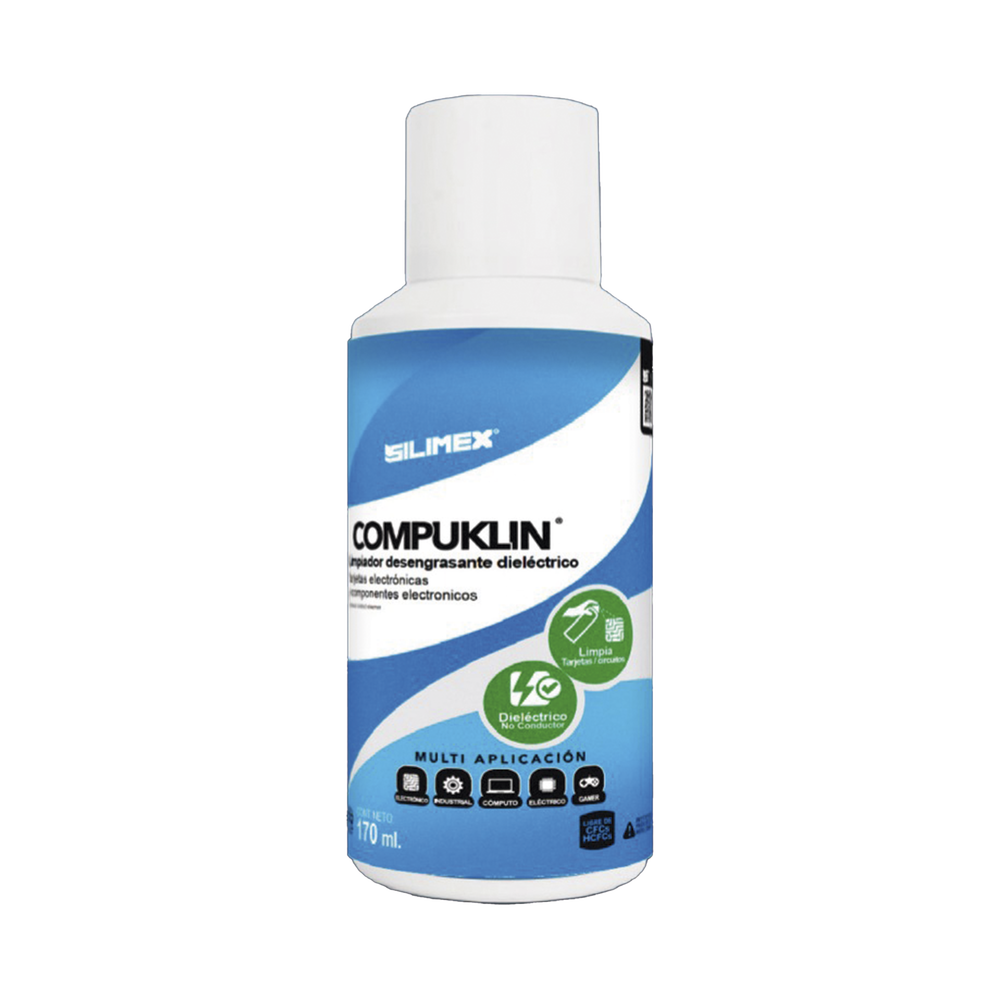 Limpiador desengrasante en aerosol dielectrico para tarjetas electrónicas y circuitos bote 170 ml COMPUKLIN-170 - SILYMX