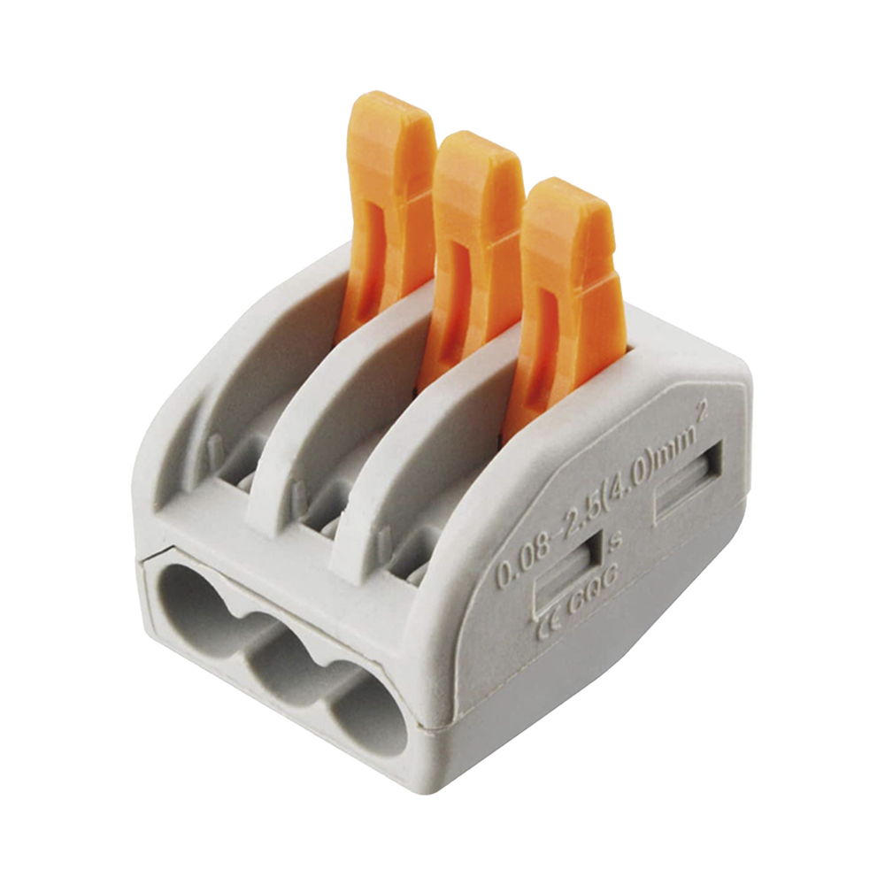 Conector Compacto para 1 Cable de Entrada 2 Cables de Salida Cables Compatibles 12AWG-28AWG CON-1004 - SILYMX