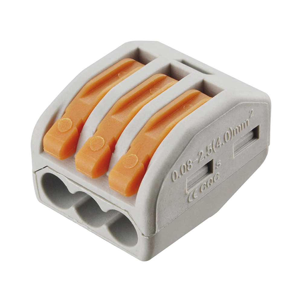 Conector Compacto para 1 Cable de Entrada 2 Cables de Salida Cables Compatibles 12AWG-28AWG CON-1004 - SILYMX