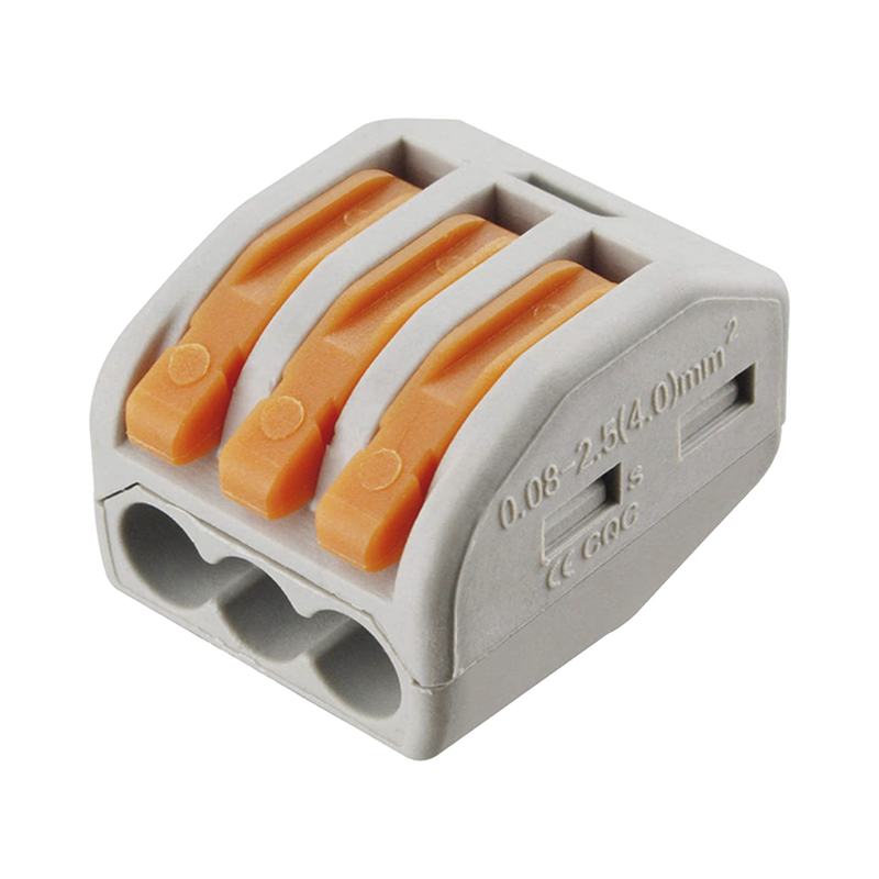 Conector Compacto para 1 Cable de Entrada 2 Cables de Salida Cables Compatibles 12AWG-28AWG CON-1004 - SILYMX