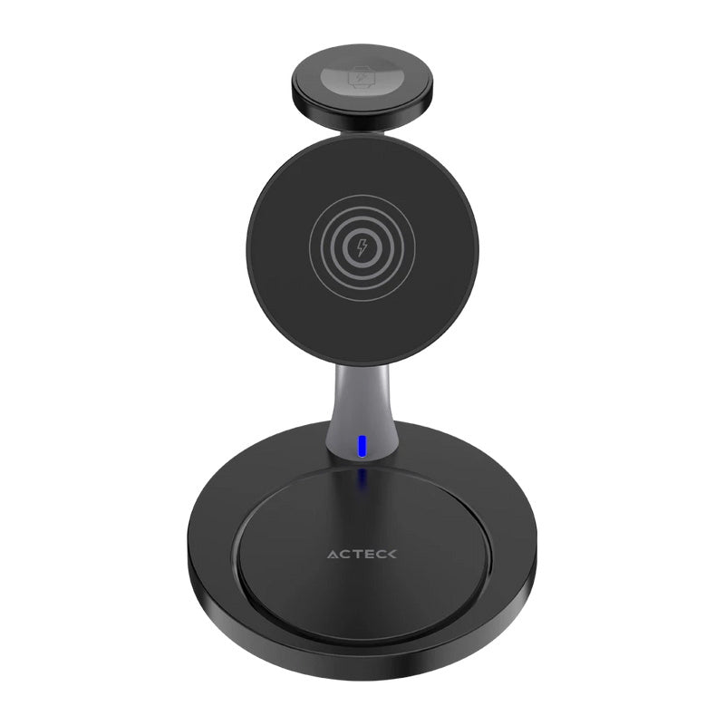 Accesorios ElectricosActeckAC-937139Cargador Inalámbrico Acteck Energon S - Mate CI740 | 15W, USB - C, 3 en 1, Compatible iPhone, Apple Watch y AirPods - SILYMX